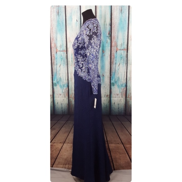 Tadashi Shoji Kalinda Embroidered Trumpet Gown - Picture 2 of 8